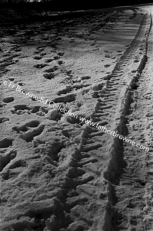 TYRE TRACKS IN THE SNOW